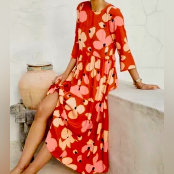Mister Zimi Midi Dress Olivia Dress in Fire Bloom Floral Sise 6 New with tags - Picture 1 of 6